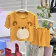 thumbnail image 2 of KPOPLK Summer Toddler Girl Clothes Girl Clothes 3 6 12 18 24 Months 2T 3T Toddler Baby Girl Summer Clothes Short Sleeves T-Shirt Tops + Shorts Cute Outfits Set(6-12 Months,Yellow), 2 of 6