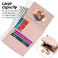 thumbnail image 3 of Titular de la tarjeta de la cartera, pequeño monedero plegable con bloqueo RFID, linda pequeña cartera de bolsillo de cuero para mujeres, niñas, señoras (rosa bebé), 3 of 5