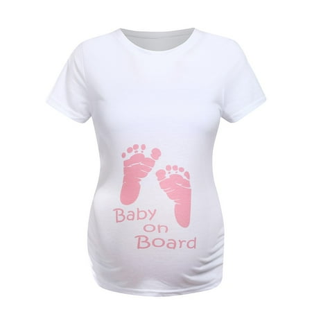 

Simplmasygenix Womens Maternity Clearance Short Sleeve Summer Tops Women Letter Print Tops T-shirt Pregnancy Clothes