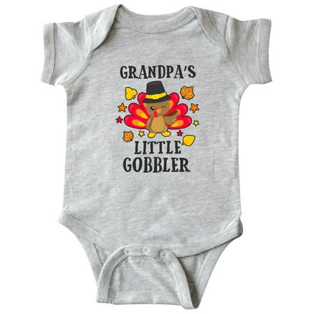 

Inktastic Grandpas Little Gobbler with Turkey and Leaves Gift Baby Boy or Baby Girl Bodysuit