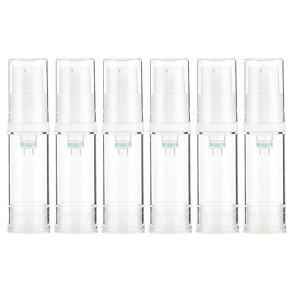 OUNONA Set of 6 Small Reusable Travel Pump Bottles, Empty Cosmetic Containers for Skincare, Lotion, Essential Oils, and Daily Use