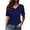 Dark Blue, variant on Women's Half Sleeve Shirts V Neck Tops Elbow Length Loose Fit Straight Hem T Shirts Casual Summer Tees,Color:Green,Size:L