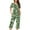 Green#3, variant on Tnhcen Women's Summer Floral Print Henley Sleepwear Set - Button-Up Short Sleeve Top Capri Pants with Side Pockets Stretchy Pajamas Set Loungewear (S-3XL)