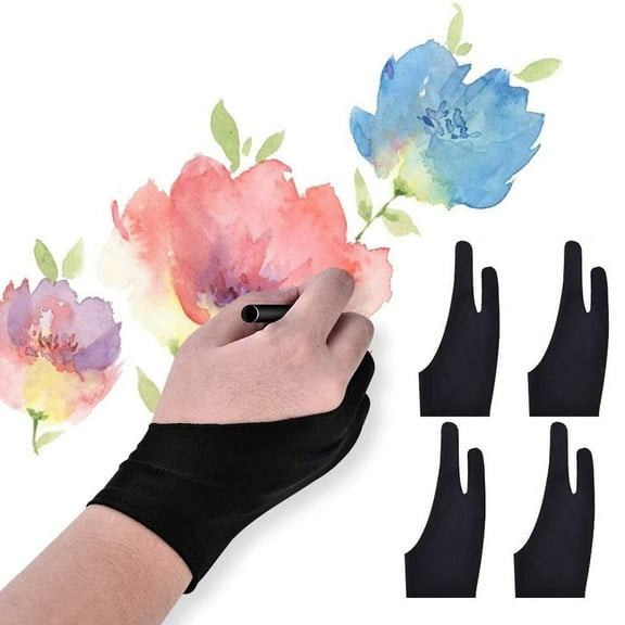 Unisex Drawing Graphics Artist Gloves,Black,Free Size,4-Piece