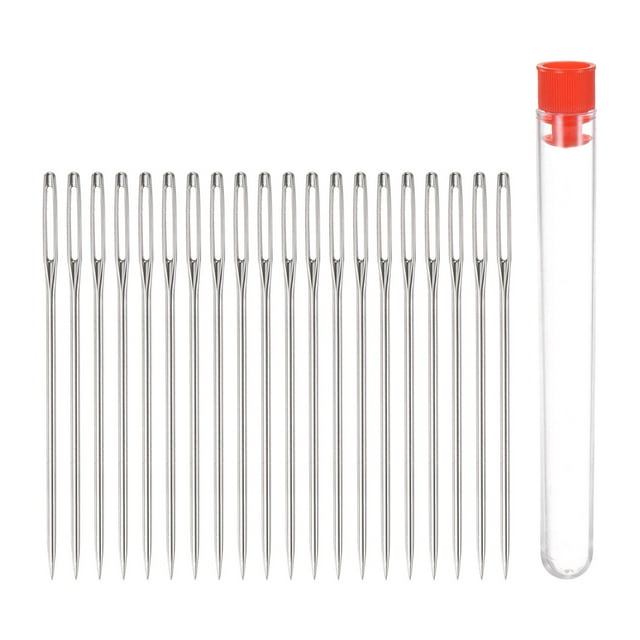 Agujas de coser de ojo grande Uxcell de 2.05" Agujas de coser de acero inoxidable para cuero 20 Pack