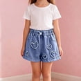 thumbnail image 4 of Girls Denim Shorts for Girls Casual Bottoms with Comfortable Fit and Stretchy Waistband for Everyday Wear - Everyday Summer Bottoms for Kids, 4 of 6