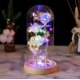 thumbnail image 4 of Gran oferta de regalos de Navidad y San Valentín, tres flores de papel dorado, adornos de cubierta de cristal, luces LED luminosas creativas, 4 of 4