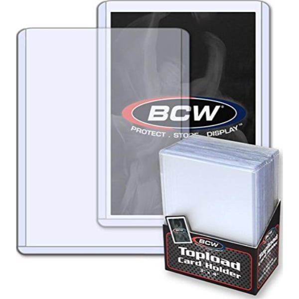BCW 100 TOPLOAD CARD HOLDERS FOR SPORTS/ TRADING CARDS,12M 3 X 4 RIGID PLASTIC 