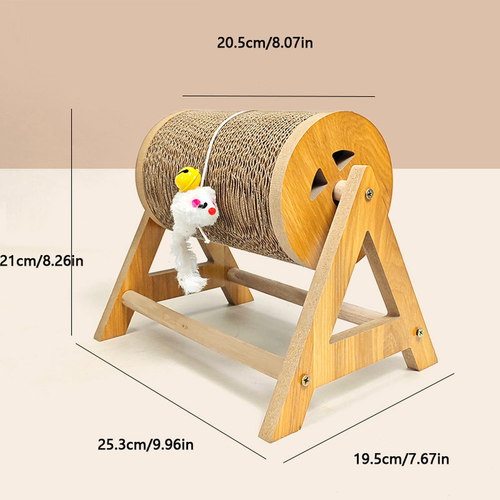 Vertical Cat Scratcher with Spinning Wheel, Cat Scratching Roller, Interactive Furniture Protector for Indoor Cats, Wear-Resistant Climbing Post and Claw Scratcher for Kittens C
