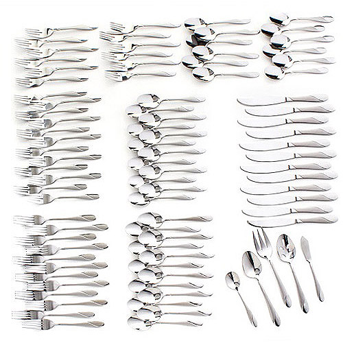 Service for 12 Cambridge 89-Piece Flatware Silverware Set with 5-PC Hostess Set