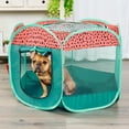 thumbnail image 2 of Corralito portátil para perros y tienda para gatos Furhaven verde y rosa pequeño, 2 of 9