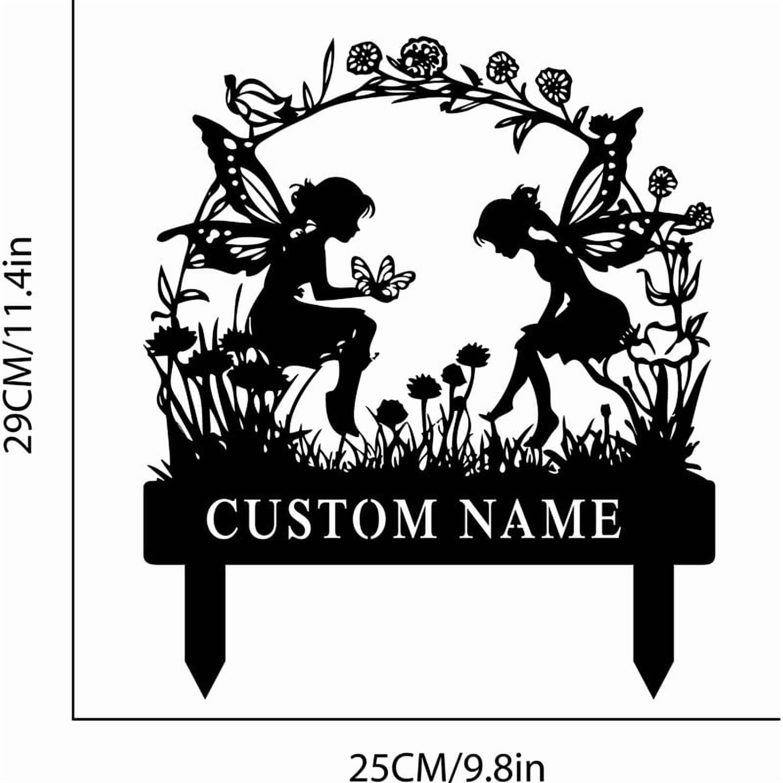 Personalized Garden Statue Stake Metal Sign | Custom Name Address Number Yard Sign Lawn Patio Decorative Outdoor Plaque Housewarming Gift
