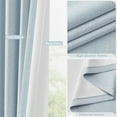 thumbnail image 4 of Blackout Curtains 63 Inch Length 2 Panels Set Light Blue Thermal Insulated Room Darkening Drapes for Bedroom, Living Room Black Out Curtain with Rod Pocket & Back Tab, 50", 4 of 15