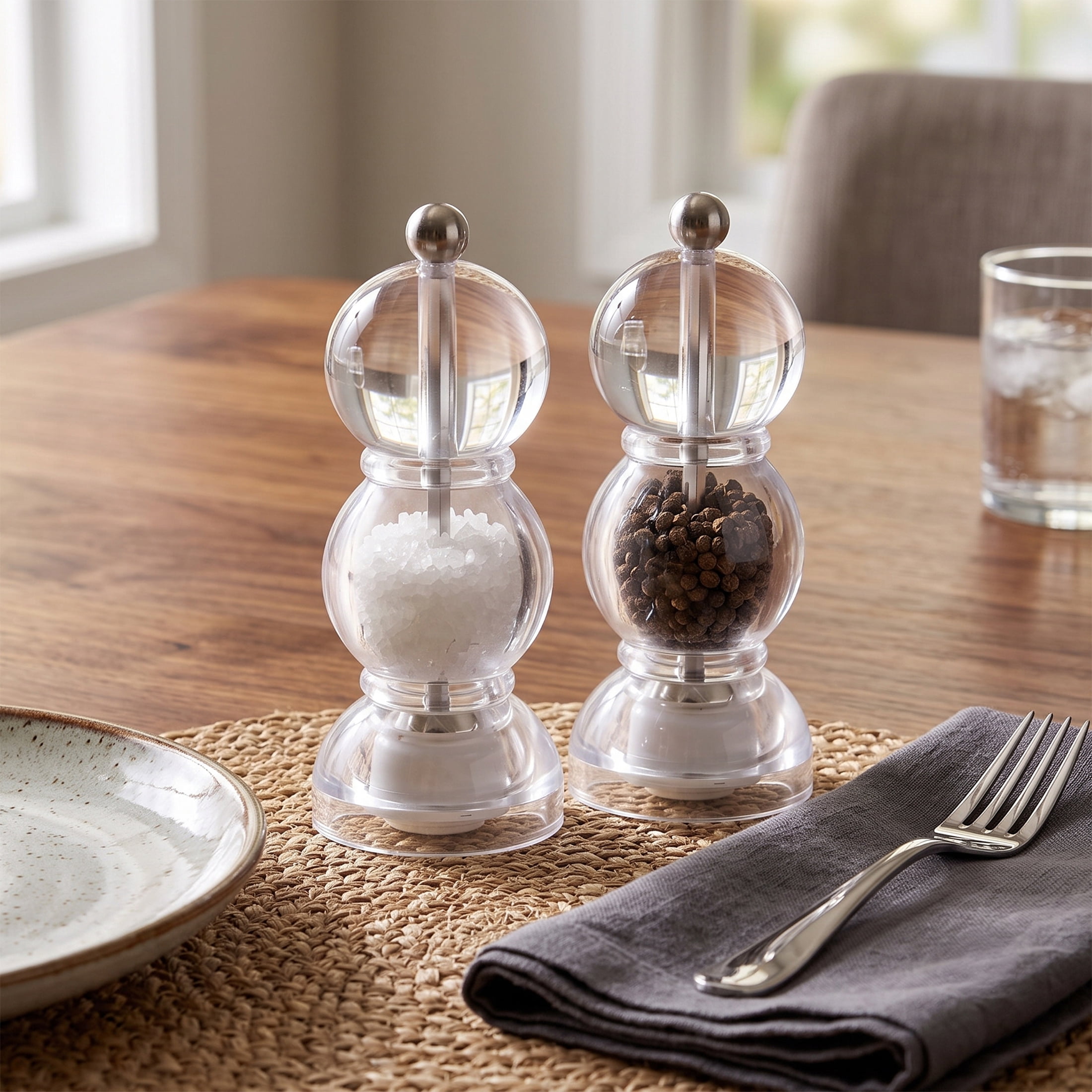 Cook with Color Acrylic Salt and Pepper Grinder Set - 2 Pack