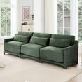 thumbnail image 5 of 105.9" Modular Sectional Sofa, 3 Seat Modular Couch with 3 Lumbar Pillows, Chenille Fabric Sofa Convertible Sectional Couches for Living Room, Comfy Modular Sofa, Green, 5 of 9