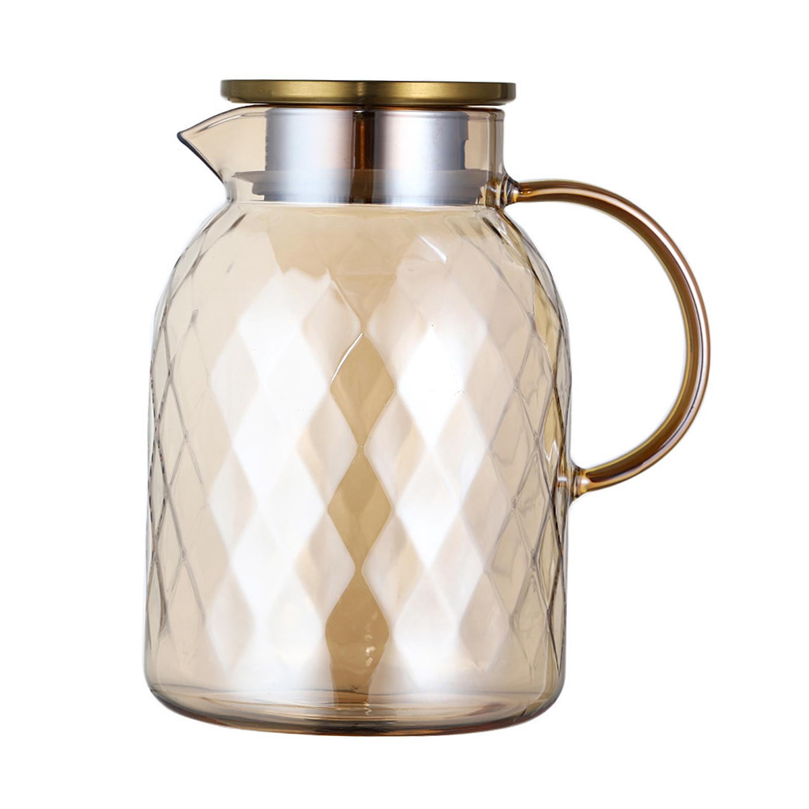 Fiocias Glass Pitcher Water Carafe with Lid Multipurpose Borosilicate Glass Water Kettle 1.8L