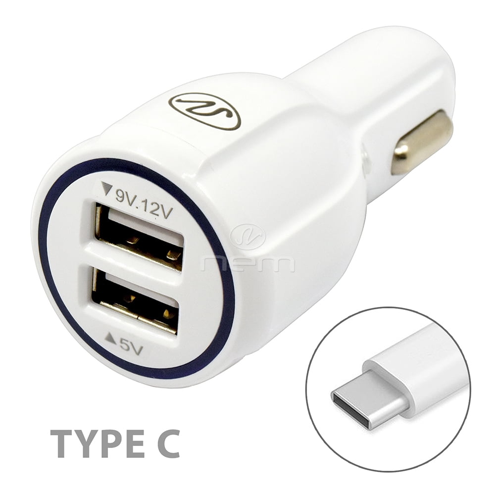 for Samsung Galaxy S22 Ultra Fast Car Charger, 4.3A Dual USB Power Rapid Car Charger Adapter with Type C Cable Quick Car Charging - White