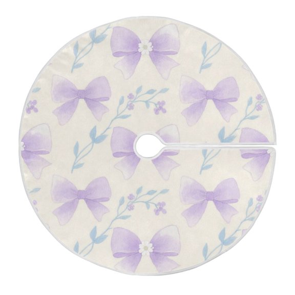 RMDQTR Festive Christmas Tree Skirt47.2x47.2in - Holiday Home Decor for Xmas Party Mauve Bows Clip Art