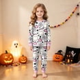 thumbnail image 2 of 8-9 Years Girls Halloween Set Cute Cartoon Print Long Sleeved Homewear Two Piece Set Halloween Pajamas Toddler Girl Cute Pjs For Girls, 2 of 9