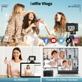thumbnail image 4 of Digital Camera for Photography 4K 64MP Vlogging Camera for YouTube with 32GB SD Card, 2x Battery, 16X Zoom Point and Shoot Video Camaras, Dual Lens Flash Autofocus (Black), 4 of 10