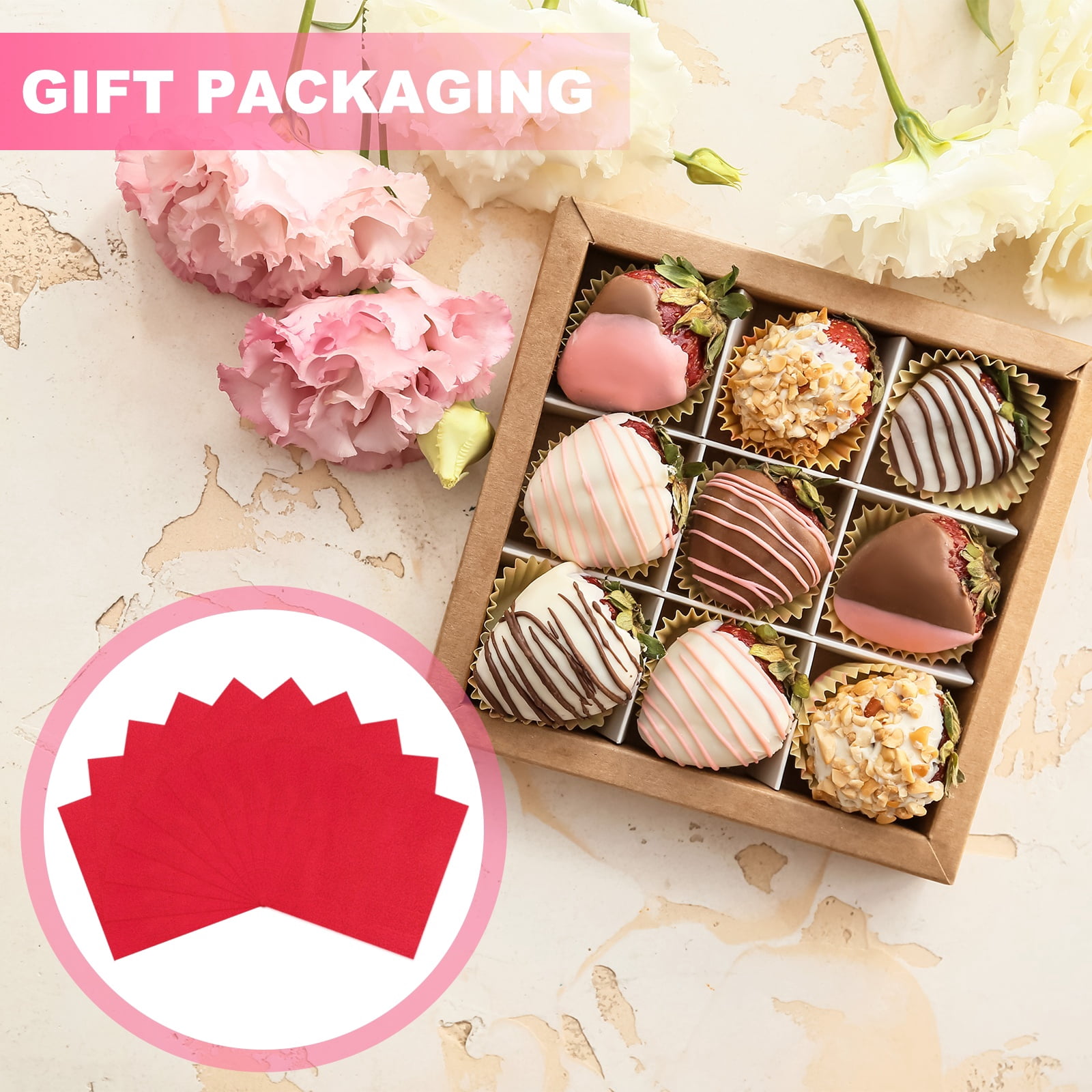 Uxcell 200 Pcs Candy Foil Wrappers, 7.87 x 7.87 Inch Aluminium Foil Chocolate Bar Square Wrappers for Tea Brownies DIY Packaging Wedding Party Decoration, Red (Orange Peel)