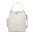 thumbnail image 1 of Women Pure Color Shoulder Bag PU Ladies Vintage Bucket Shoulder Bag (Black), 1 of 9