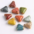 thumbnail image 3 of U8MO 10pcs 16mm Handmade Triangle Ceramic Porcelain Loose Beads for Jewelry Making-Red, 3 of 5
