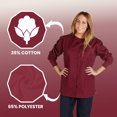 thumbnail image 6 of Women's Warm Up Medical Scrub Jacket (Burgundy, Small), 6 of 7