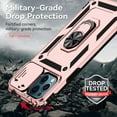thumbnail image 6 of for iPhone 12 Pro Max Case, Soft TPU & Hard PC Anti-scratch Sliding Cover Full Protection Ring Stand Rotating Kickstand Holder Magnetic Shockproof Phone Case Cover for iPhone 12 Pro Max, Rosegold, 6 of 8