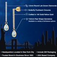 thumbnail image 2 of Gem Stone King 14K Yellow Gold Sky Blue Aquamarine and Lab Grown Diamond Earrings for Women | 1.66 Cttw | Gemstone March Birthstone | Pear Shape 7X5MM, 2 of 6