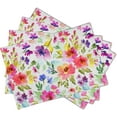 thumbnail image 2 of Spring Summer Placemats Set of 4 Washable Non-Slip Heat Resistant 12×18 Inch Spring Floral Watercolor Multicolor Thick Place Mats Decorative Linen Fabric Table Mat for Dining Table Kitchen Home Decor, 2 of 6