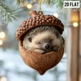 thumbnail image 5 of SeekLGT Sleeping Animal in Wooden Box Christmas Ornaments Cute Squirrel Bird Hedgehog Fox Rabbit Rustic Woodland Tree Hanging Decor Gift, 5 of 9