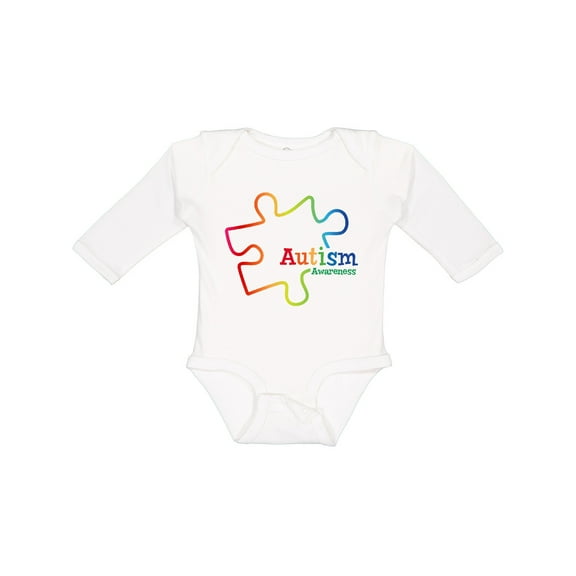 Inktastic Rainbow Gradient Autism Boys or Girls Long Sleeve Baby Bodysuit
