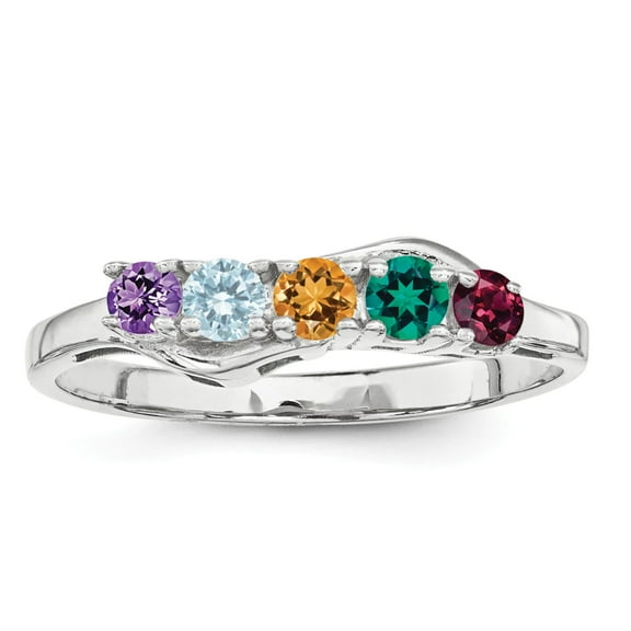 Sterling Silver Rhodium-plated Family Jewelry Mounting QXMR86/5SSM-7