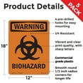 thumbnail image 2 of Biohazard With Symbol OSHA WARNING Rigid Plastic Sign 18 Inch x 12 Inch - 5 Pack, 2 of 8