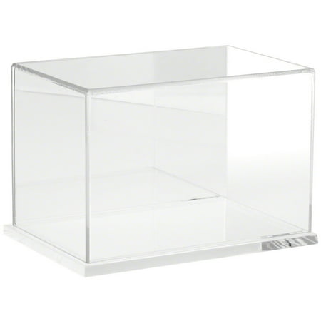 Plymor Clear Acrylic Display Case with Clear Base (Mirror Back), 9" W x 6" D x 6" H