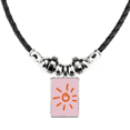 thumbnail image 1 of tiempo de sol naranja pintado a mano collar a mano colgante de cuerda de cuero Unbranded M, 1 of 3