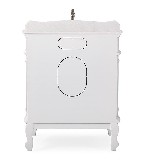 Benton Collection 30" White Antique Bathroom Vanity