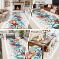 thumbnail image 6 of Summer Marine Washable Living Room Rugs 5'x8', Life Beach Starfish Shell Coral Vintage Linen Low Pile Throw Large Area Rug Non-Slip Sturdy Edge Binding Carpet for Living Room Kitchen Office, 6 of 9