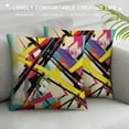 thumbnail image 3 of JEUXUS Decorative Throw Pillow Cover Grunge Abstract Vertical Paint Stripes Mixed Wall Strokes Oil Splashes Artistic Ink Artwork Purple Soft Cushion Covers  for Bed Car Couch Sofa, 3 of 5