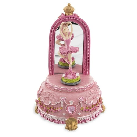 Dancing Ballerina by the Mirror Music Box Figurine