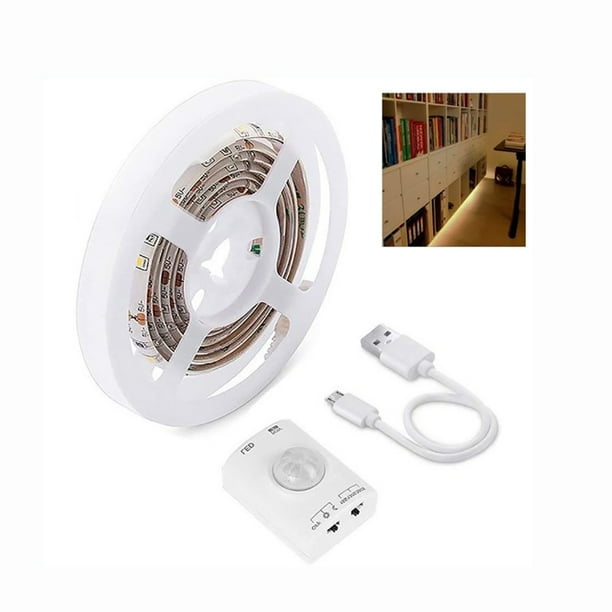 LNGOOR Under Light Strip Rechargeable, LED Strip Light with Motion Sensor, Warm White