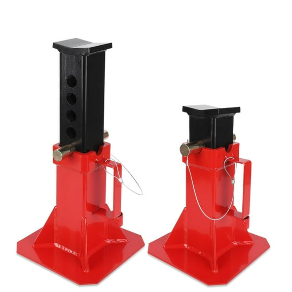 Heavy Duty Car Jack Stand, Pin Type Adjustable Height Automotive Jack Stands with Lock, 12 Ton (26,400 lb) Capacity, Red, 1 Pair