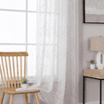 thumbnail image 7 of FDTBYHVYT Sheer Curtains 84 inch Length 2 Panels Set   Voile Crushed Cream Vine Leaves Embroidery  Rod Pocket Embroidered Window Drapes for Living Room and Bedroom  54&#34; x 84&#34;, 7 of 7