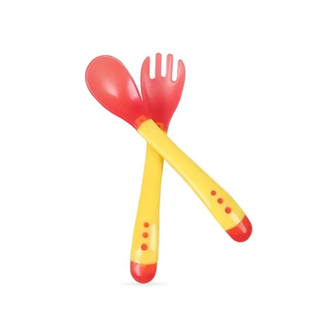 Cuchara de alimentación con sensor de temperatura, juego de vajilla para bebé, tazón de comida, platos de aprendizaje, plato de servicio, bandeja, ventosa