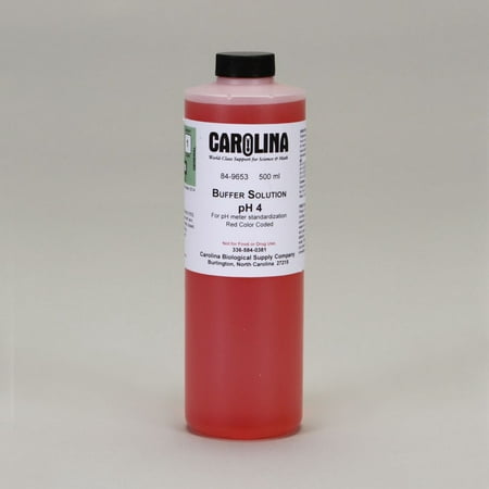 Buffer Solution, Ph 4, Color Coded, Red, Laboratory Grade, 500 Ml
