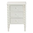 thumbnail image 3 of Baxton Studio Malinda Classic White Wood 3-Drawer End Table with Spindle Legs, 3 of 11