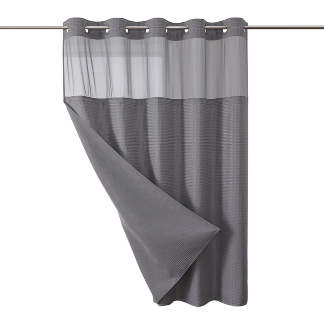 Cortina De Ducha Impermeable Con Reverso De Malla, Tela Resistente De 230 G M, Diseo Reversible, Ideal Para Hoteles Y Baos, Fcil De Limpiar, Ventana De Malla Transparente, Perfecta Para, UKHBMC