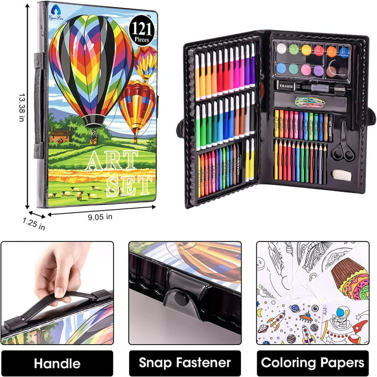 Ayliwee Art Set，Portable Drawing Painting Art Supplies，Gifts for Kids Girls  Boys Teens ，Coloring Art Kit Gift Case: Crayons, Oil Pastels,Colored