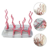 WHAMVOX Baby Bottle Drying Rack Storage for Bottles Accessories Newborn Pink